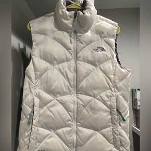 White North Face Puffy Vest